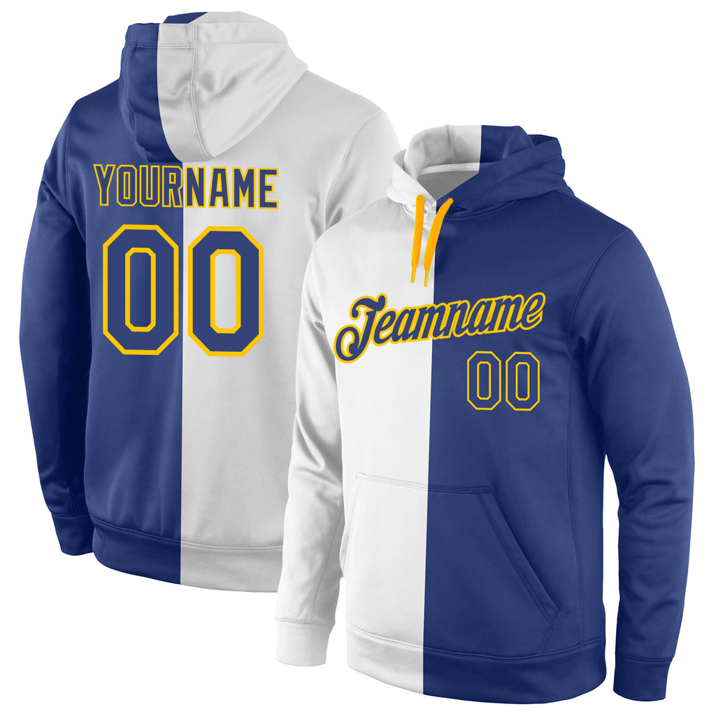 Custom Stitched White Royal-Gold Split Fashion Sports Pullover ...