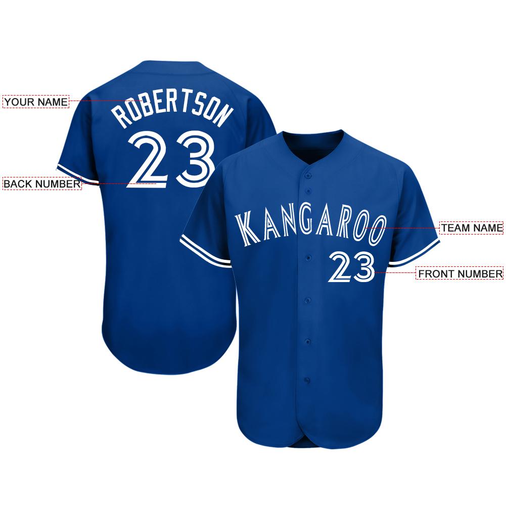 royal blue and white baseball jersey