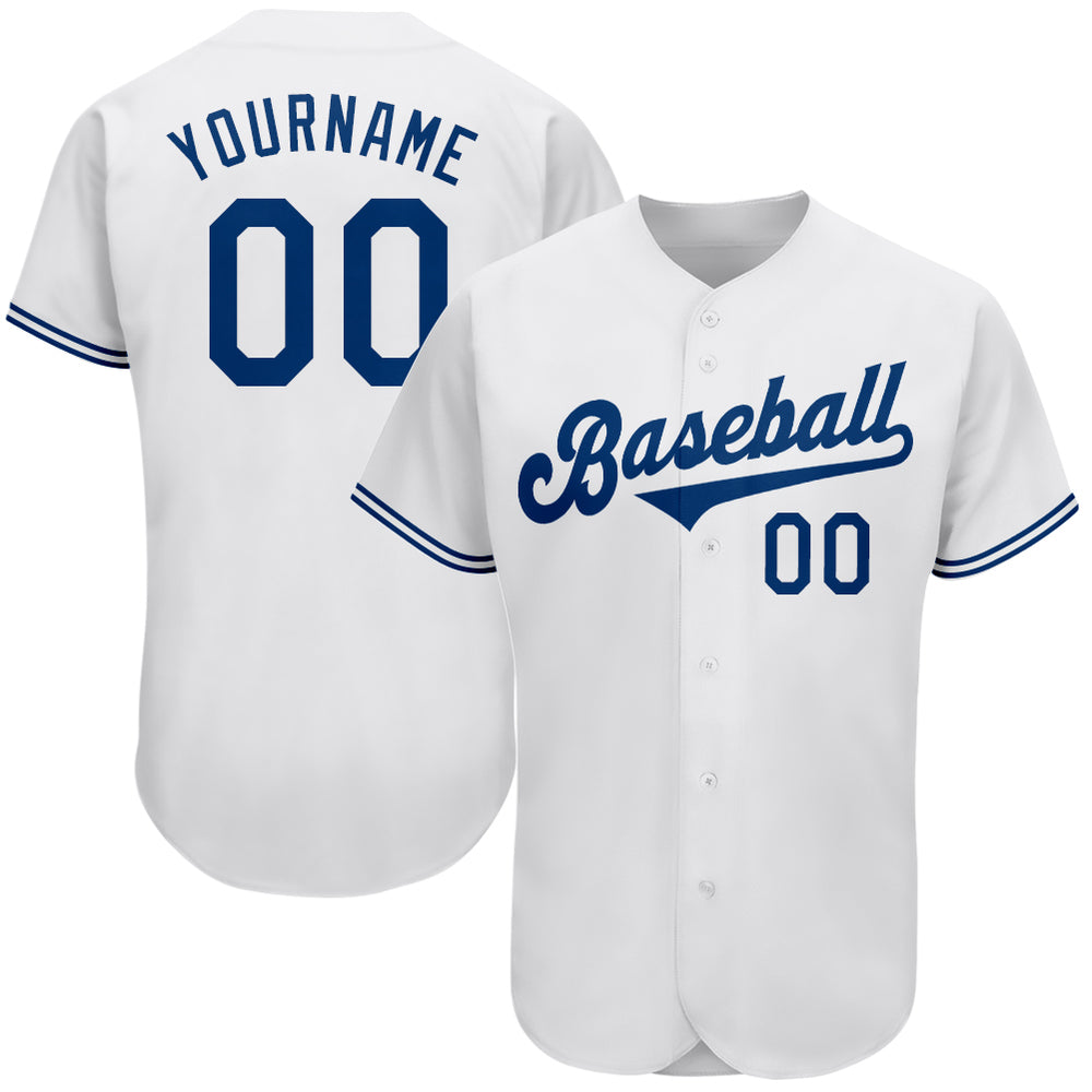 Custom Own White Royal Authentic Baseball Stitched Jersey Free Shipping ...