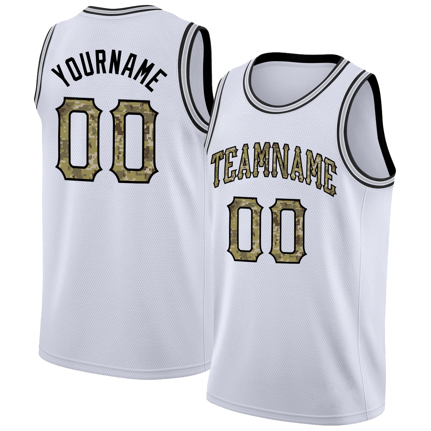 Custom Own White Camo Black Basketball Stitched Jersey Free Shipping ...