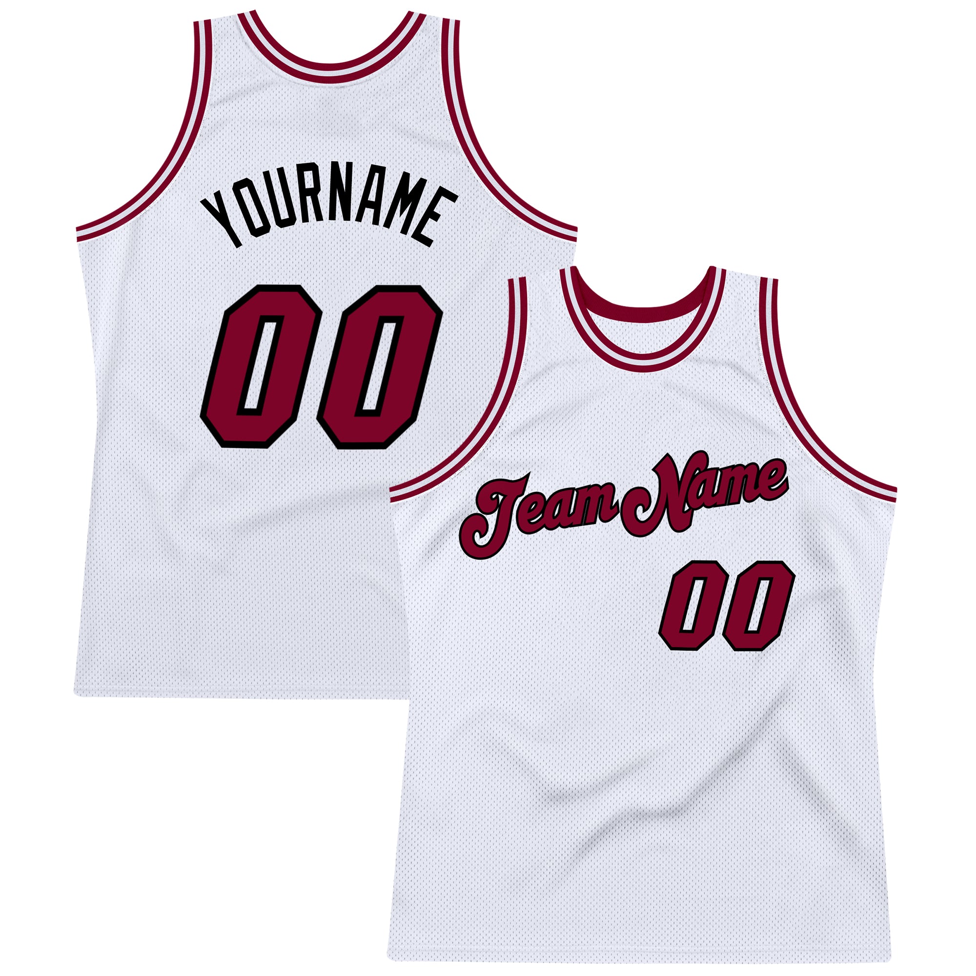 Custom Own White Maroon Black Basketball Stitched Jersey Free Shipping ...