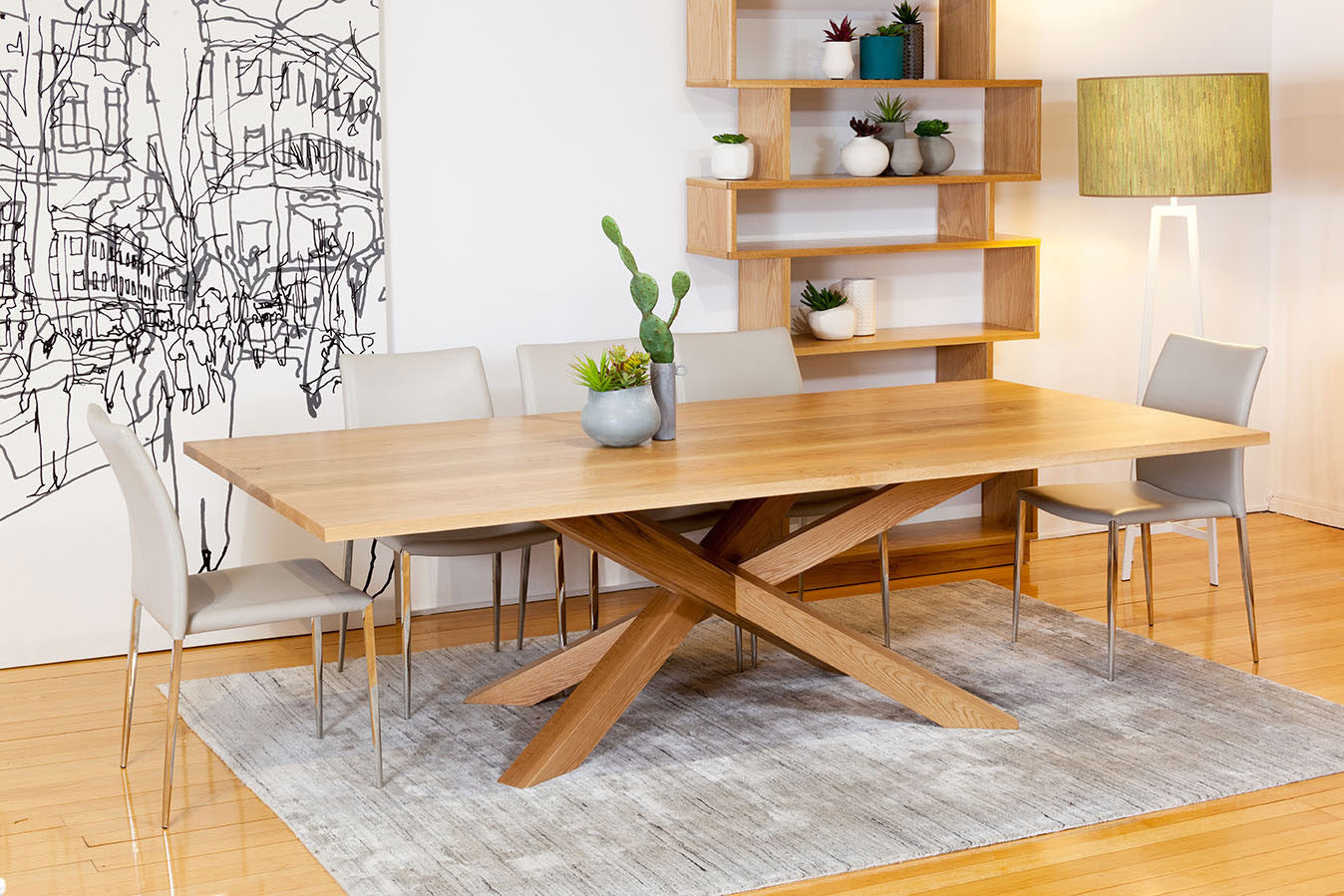 Spinifex Solid American Oak Contemporary Dining Table Bespoke