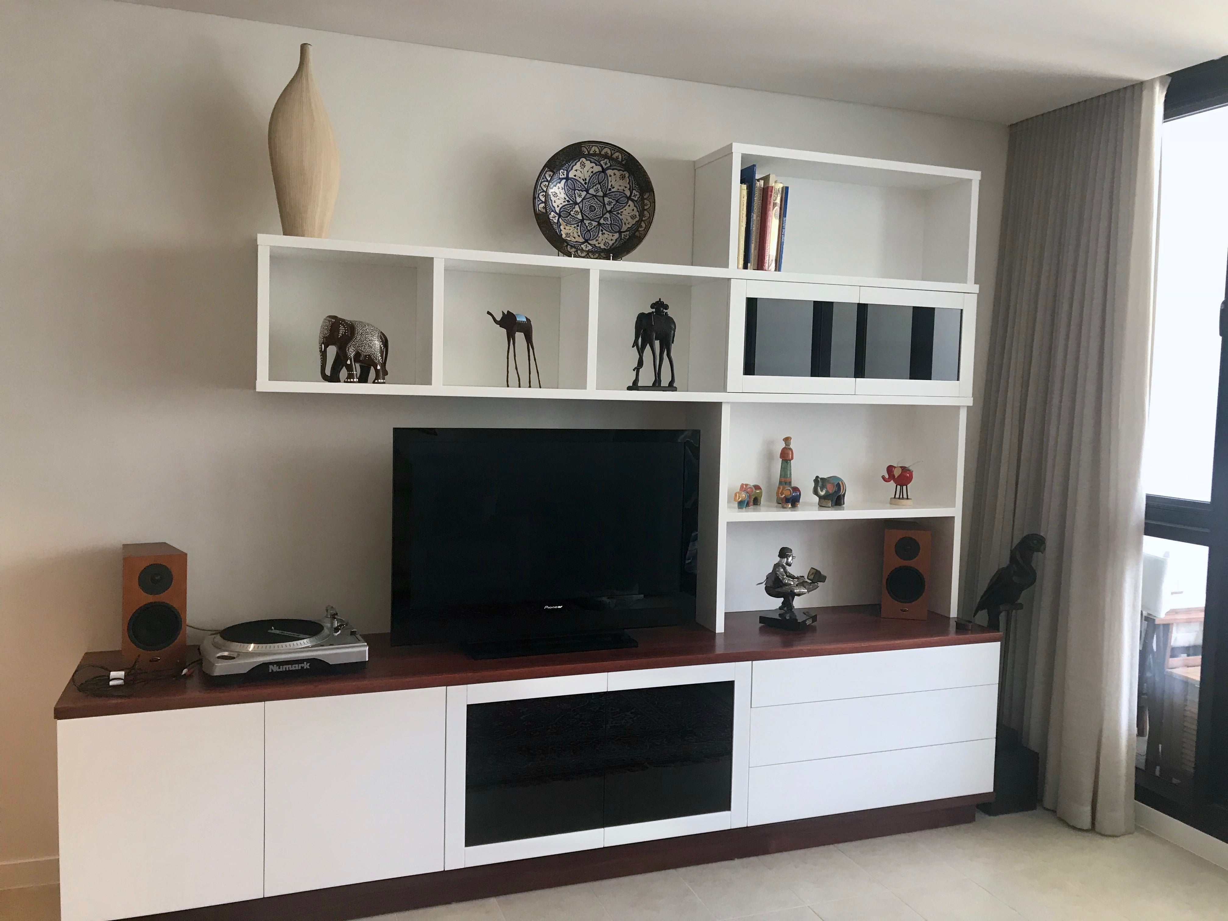 Bespoke Custom Living Room Wall Unit in Jarrah Bespoke Furniture