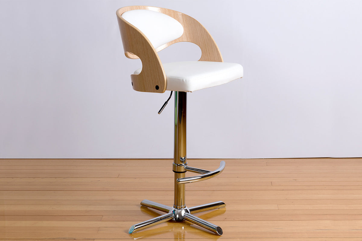 Swivel Oak or Walnut Timber Stool w/ Stainless Steel Gaslift Base | Bespoke  Furniture Gallery Perth