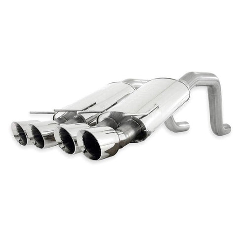 Stainless Works 2006-13 Corvette C6 ZO6 / ZR1 3in Axleback Chambered Mufflers Quad 4in Rolled Edge Tips - GUMOTORSPORT