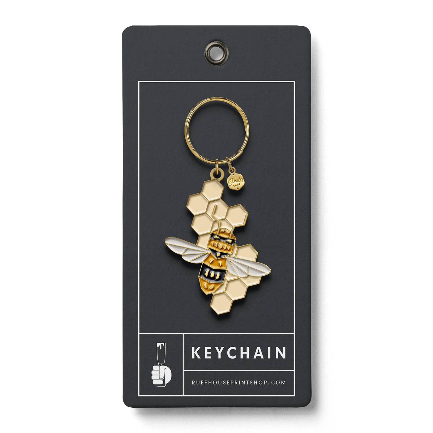 Honey Bee Enamel Keychain