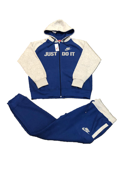 blue nike hoodie and sweatpants