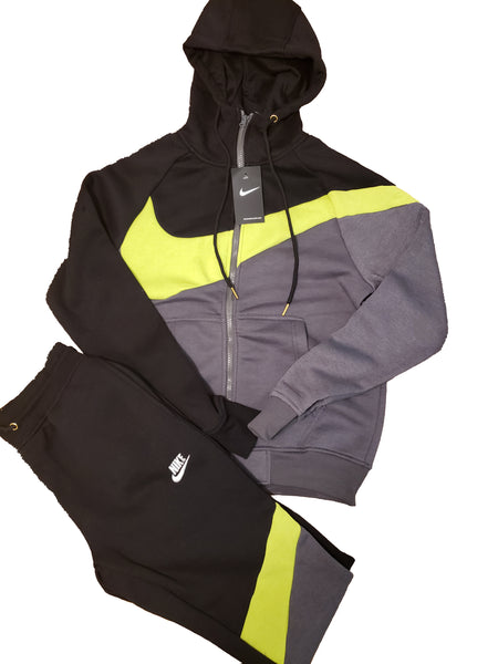 black and lime green nike hoodie