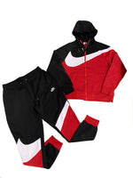 men's nike red and black hoodie