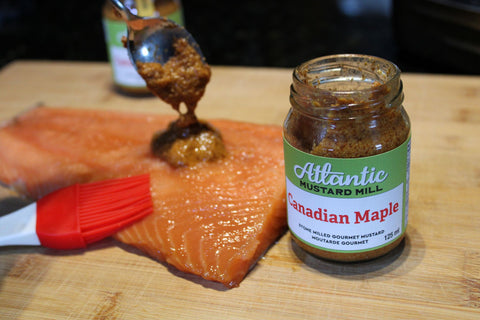 Maple Mustard on a piece of salmon