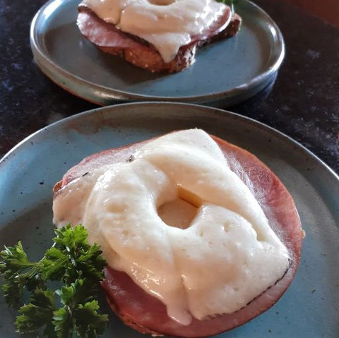 A finished Toast Hawaii on a plate