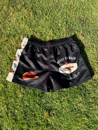 MHF Black Footy Shorts - Side Zip Pockets
