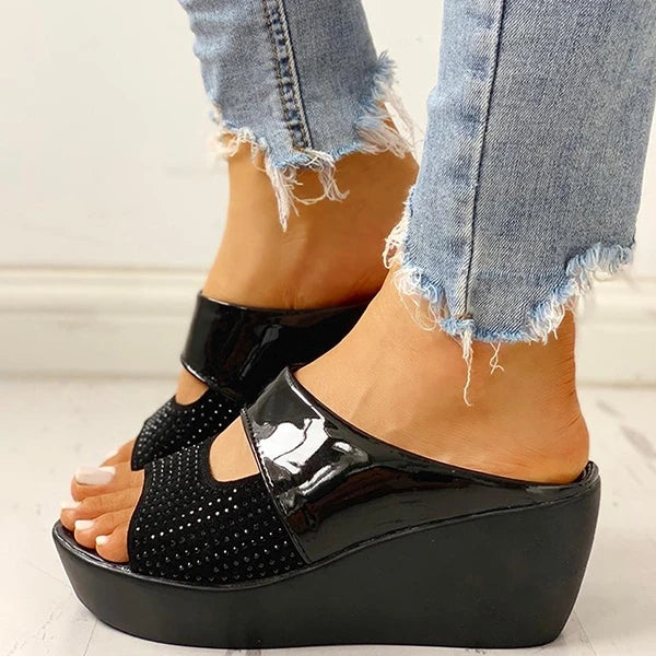 Studded Muffin Wedge Sandals – Mensootd