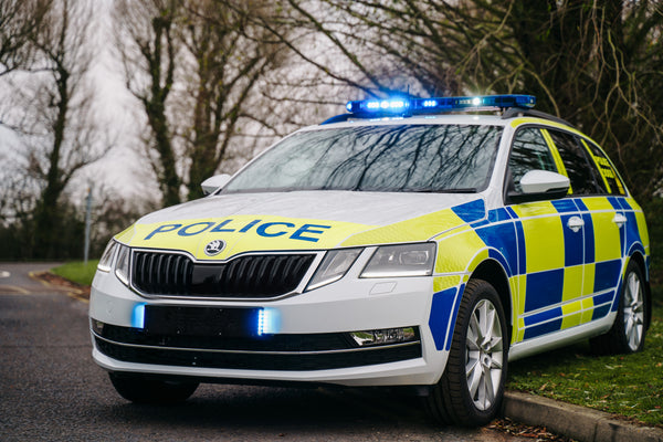 Police car with lightbar