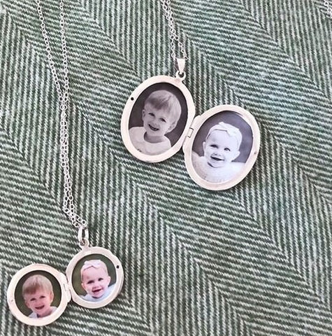 sterling silver locket necklaces with images
