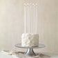 Silver Pearled Cake Stand with candles