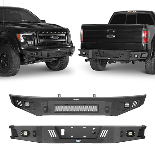 Full-Width Front Bumper & Rear Bumper Back Bumper(09-14 Ford F-150, Excluding Raptor)-LandShaker - LandShaker 4x4 product image