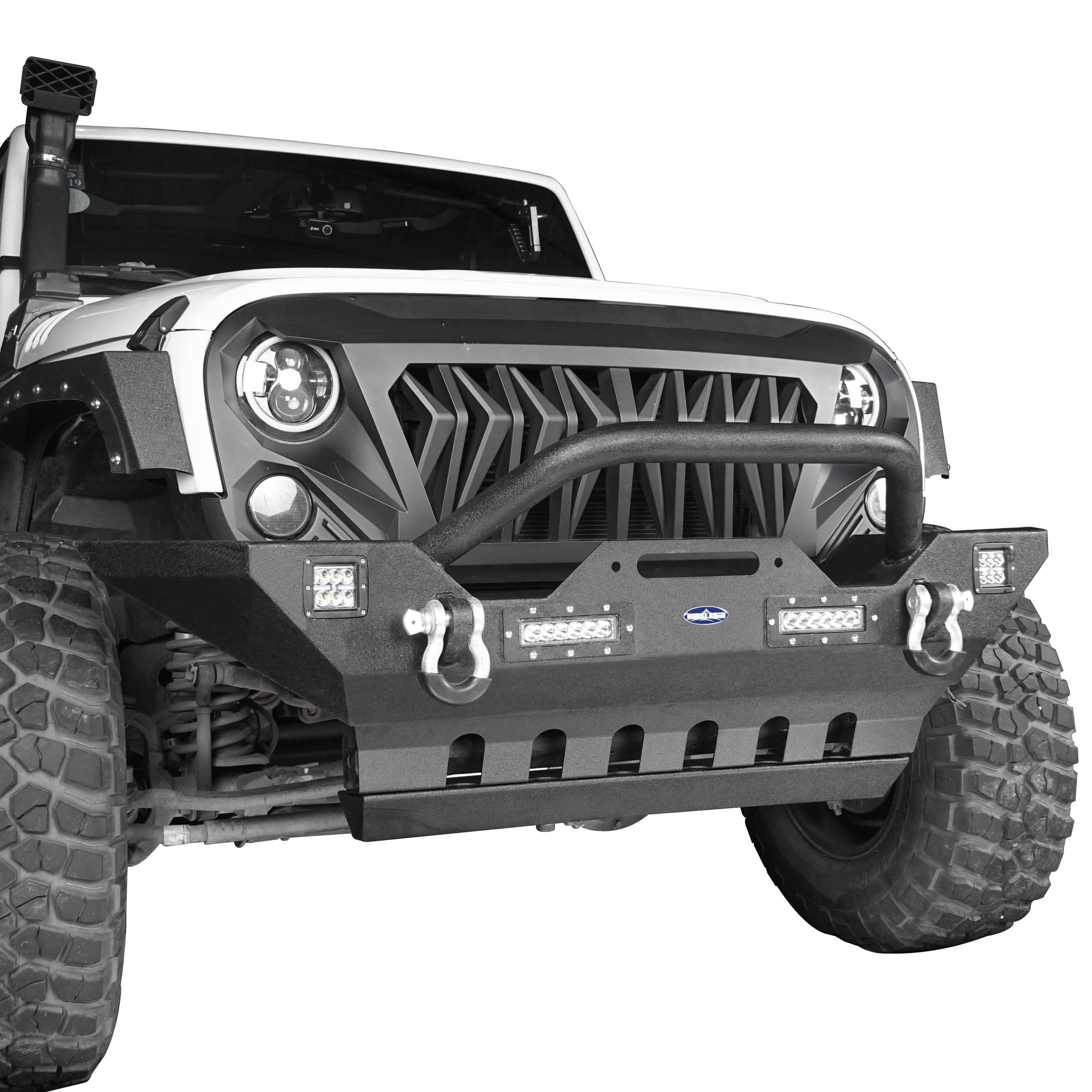 Jeep JK Mid Width Front Bumper & Front Skid Plate for 20072018 Jeep