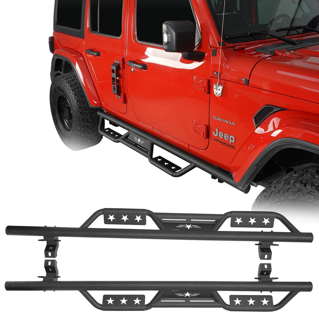 Jeep JL Side Steps Running Boards Nerf Bars for 2018-2023 Jeep Wrangler JL  - LandShaker 4x4