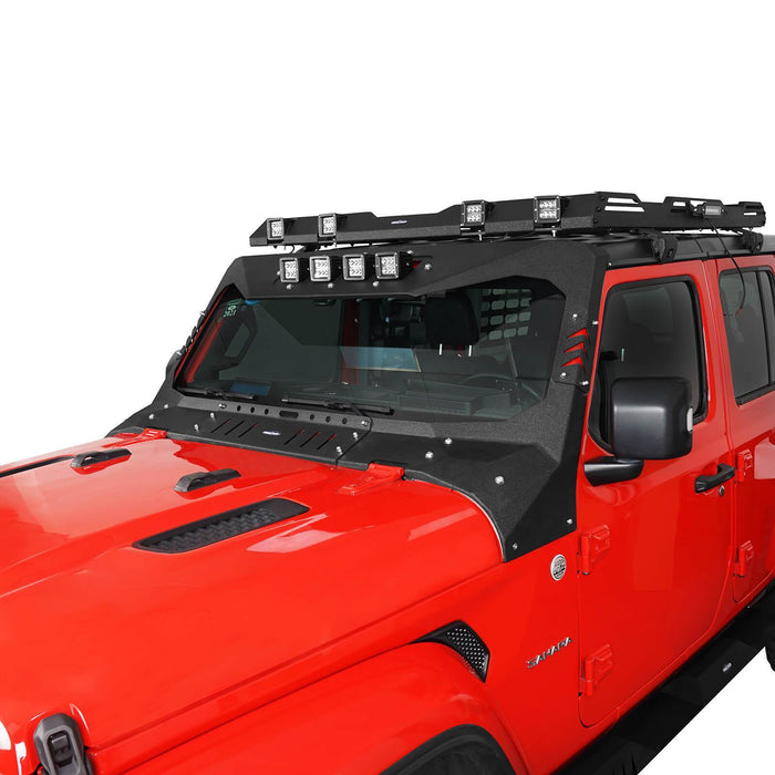 Windshield Frame Cover Visor Cowl w/LED Lights for Jeep Wrangler JL & Jeep  Gladiator JT - LandShaker 4x4