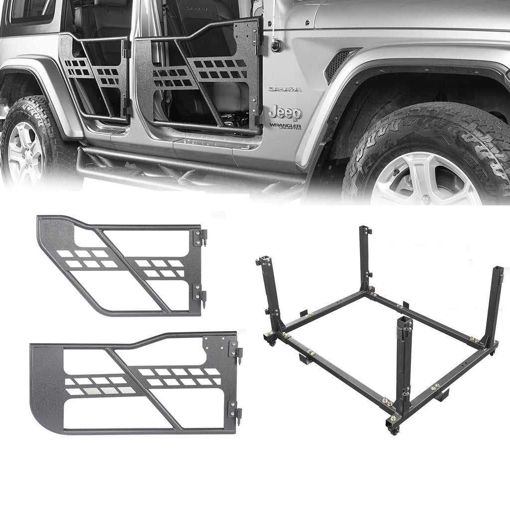 Jeep JT Half Doors & Door Storage Cart for 2020-2023 Jeep Gladiator &  2018-2023 Jeep Wrangler JL - LandShaker 4x4