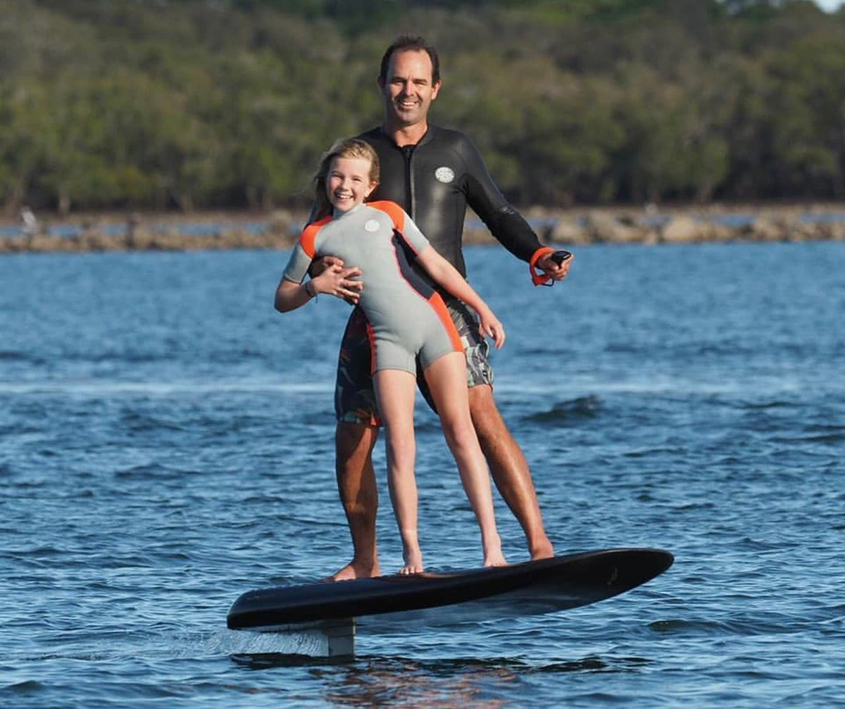 Fliteboard shared family experience, David Trewern and daughter