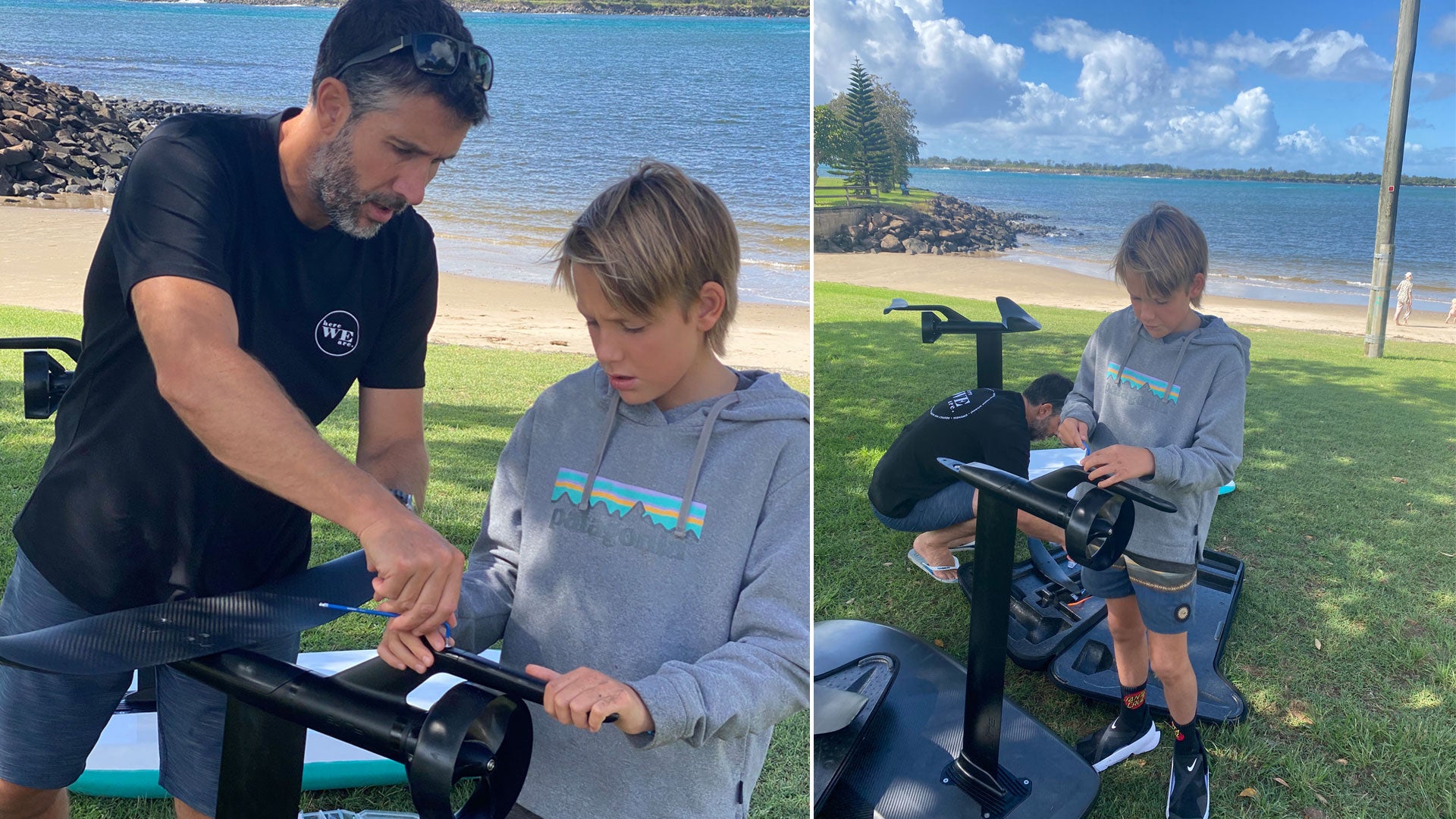 Chris Reynolds and his son Fliteboard