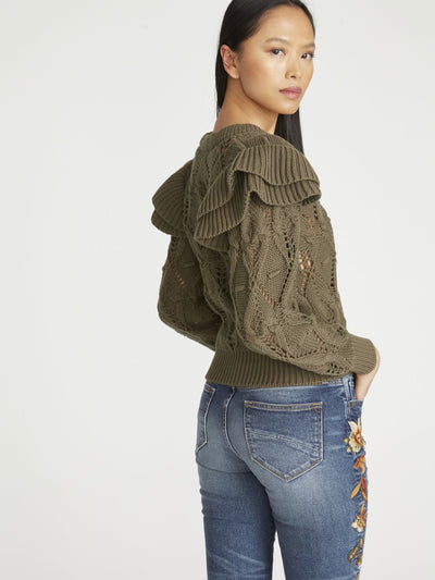 Molly Olive Ruffle Sweater