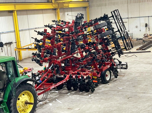 farm equipment in the new shop