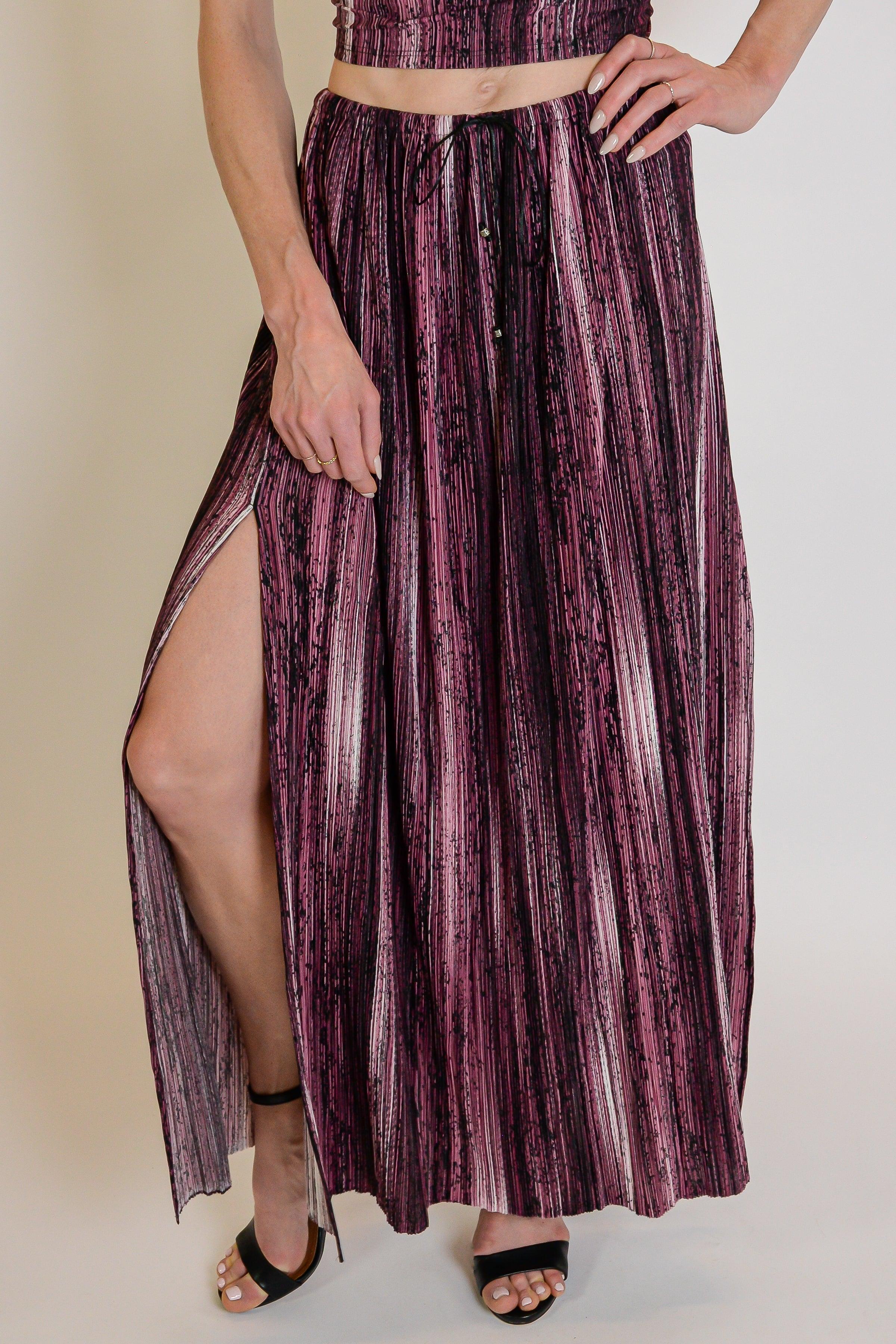 Image of Pleated Maxi Skirt