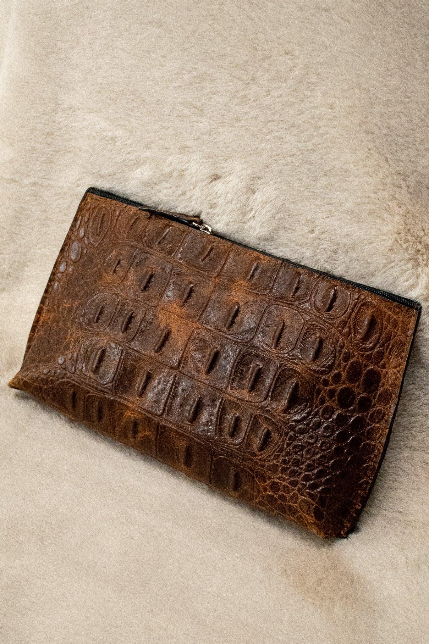 Image of Croc-Embossed Essential Pouch