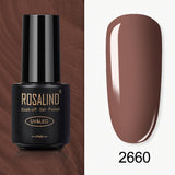 ROSALIND Brown Colors Mini Soak Off Gel Polish Bright For Nail Art Design LED/UV Lamp