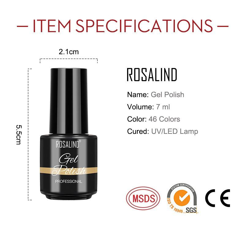 ROSALIND 86Colors 5ml Soak Off Gel Polish Bright For Nail Art Design LED/UV Lamp