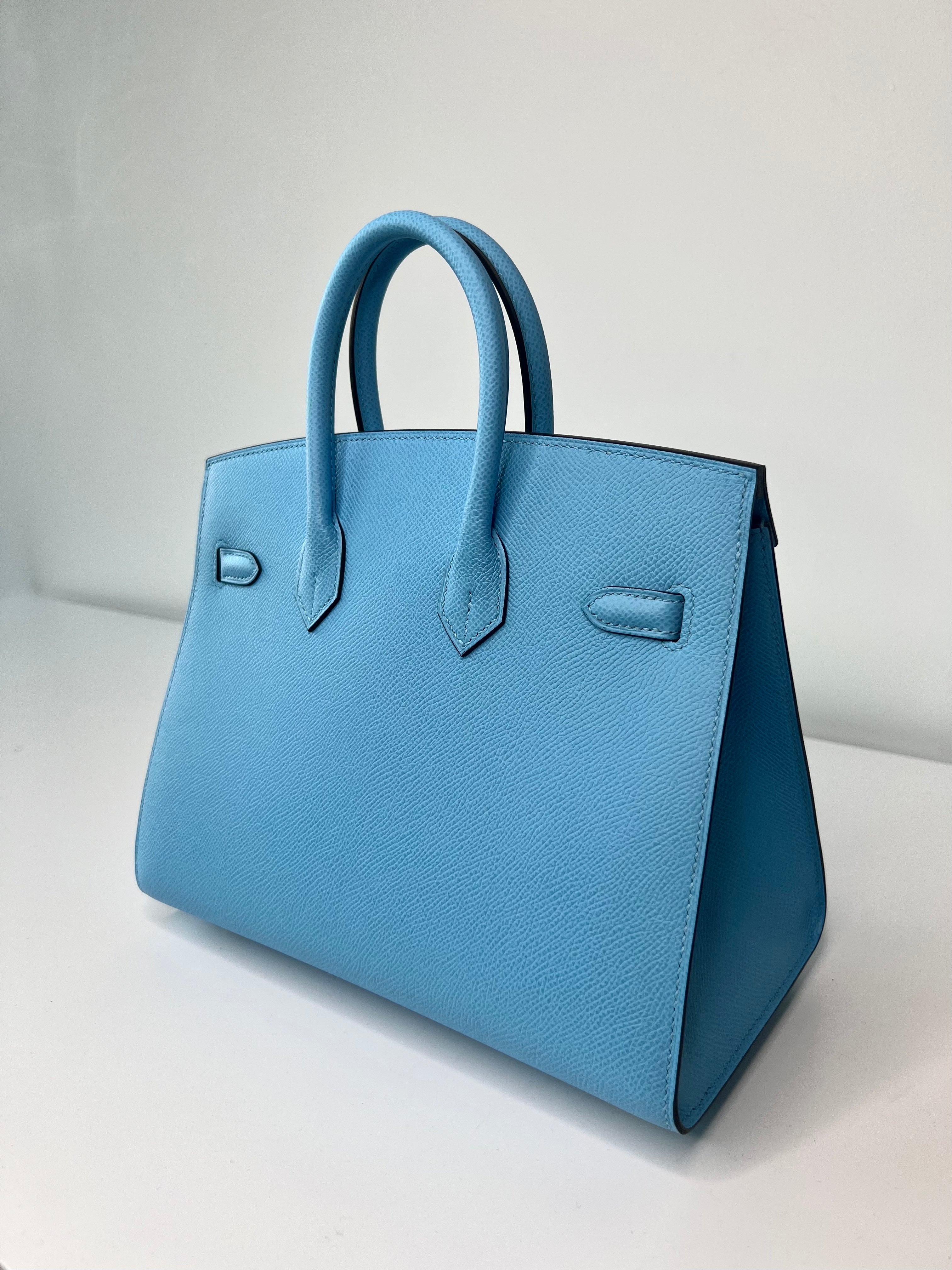 Hermes Birkin 25 Blue Celeste Sellier Epsom Gold Hardware – Tailored ...