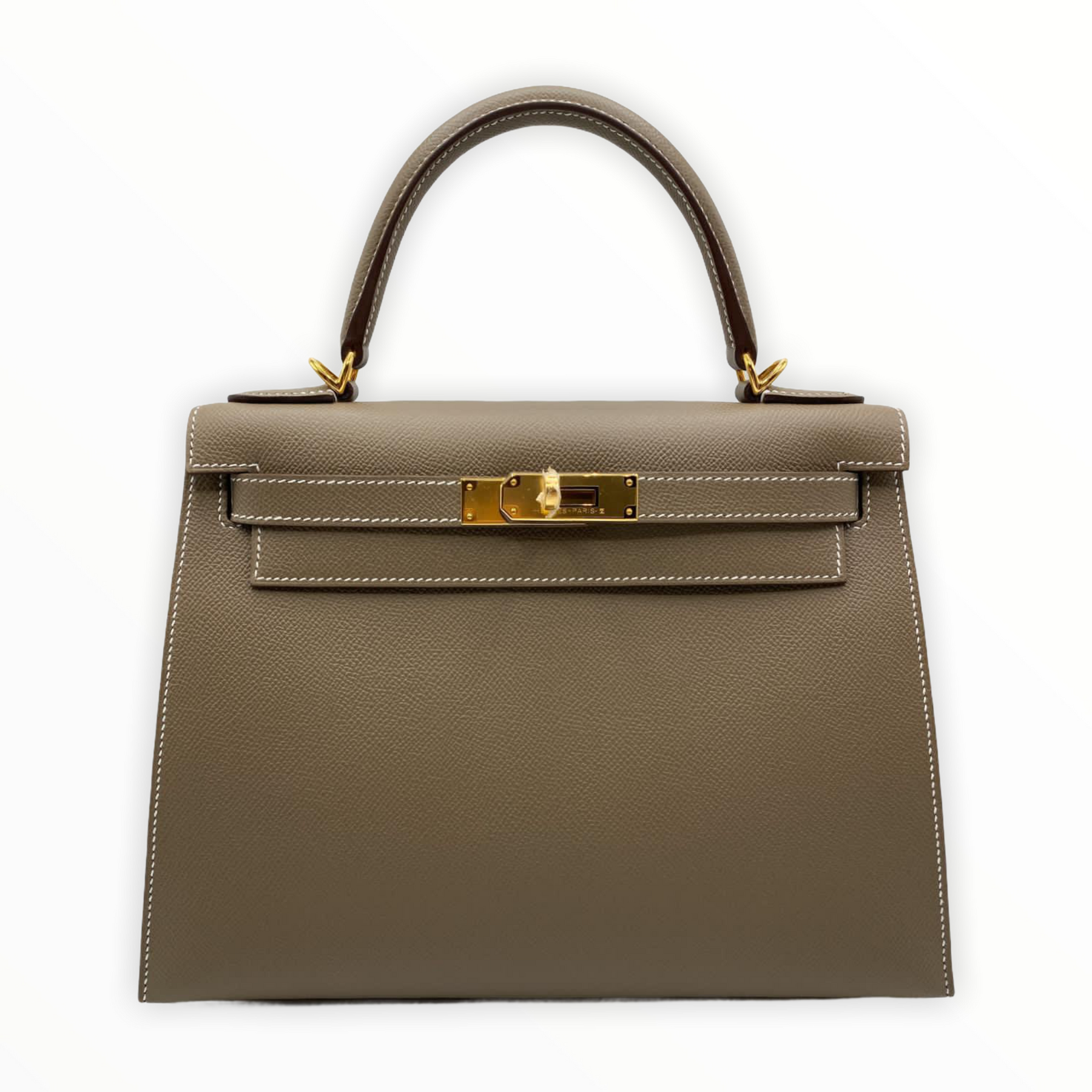 Hermès Kelly 28 Etoupe Epsom Sellier Gold Hardware – Tailored Styling