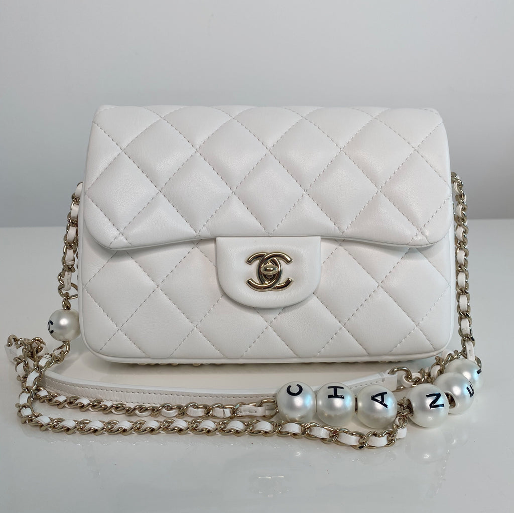 Chanel Lambskin Classic Mini Flap With Gold Chain Shoulder Bag  Shoulder  bag Bags Chain shoulder bag