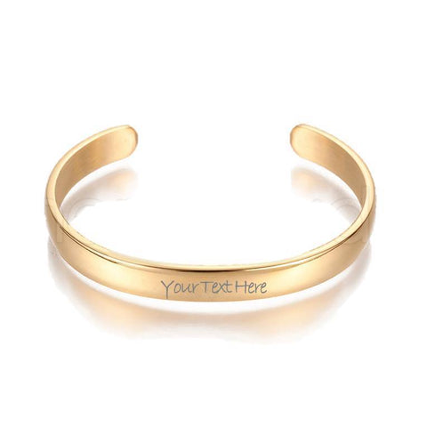 Gold Tone Cuff Bangle | Personalised Jewellry from Rebelroad.co.za