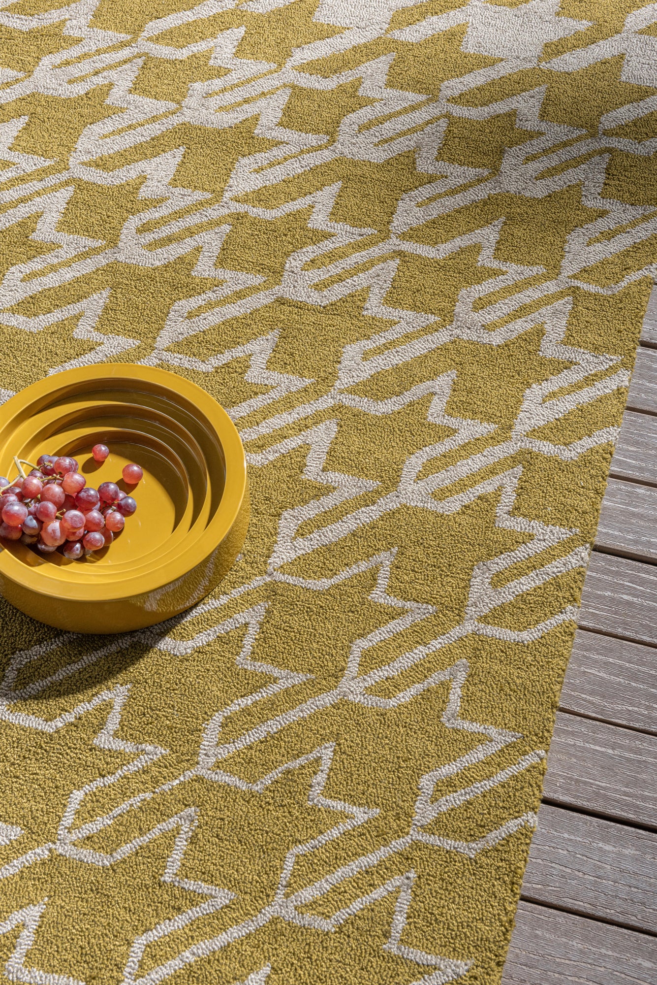 Ted Baker - Vloerkleed Houndstooth Mustard Outdoor -