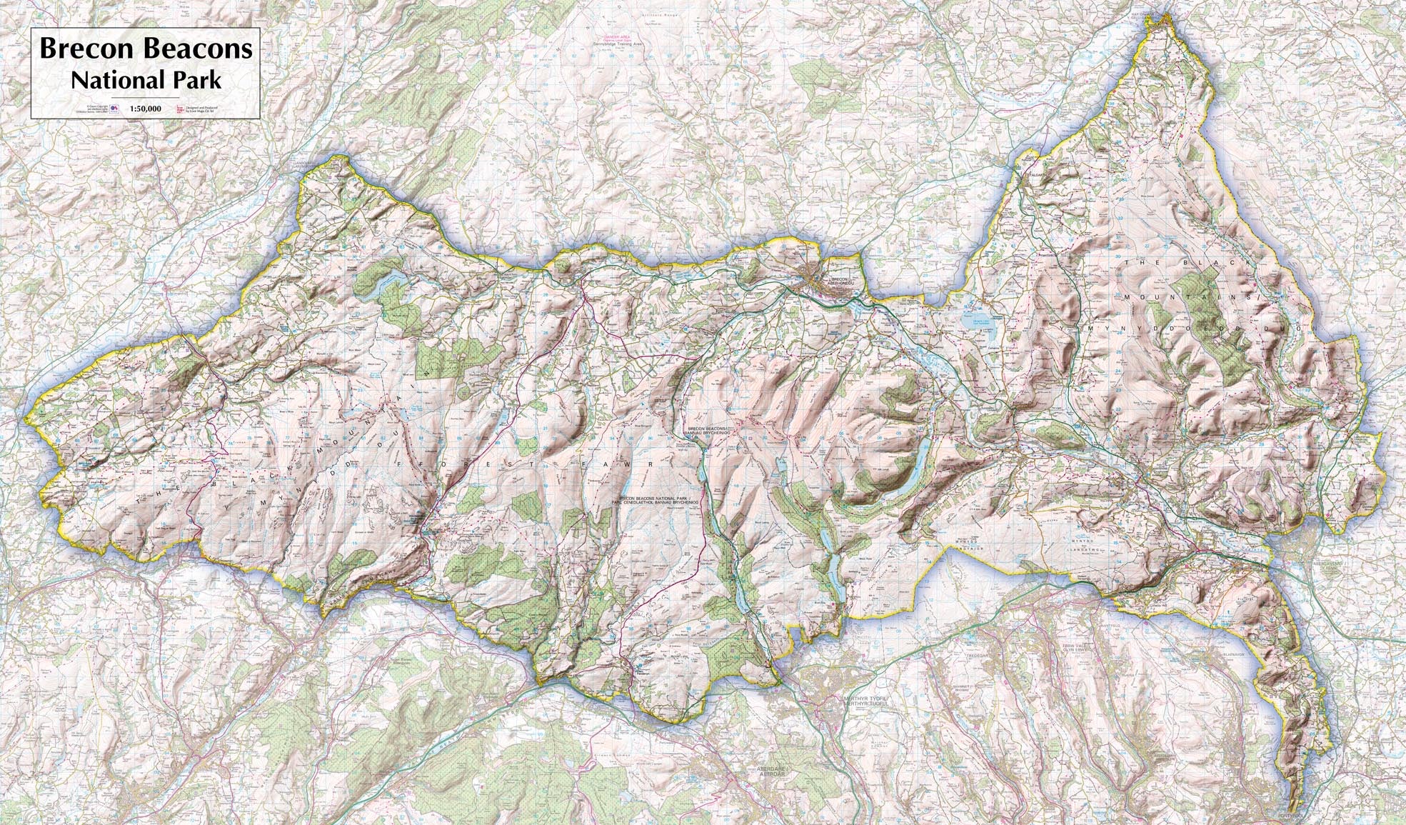 Brecon Beacons National Park Map Brecon Beacons National Park - Map Poster From Love Maps On...