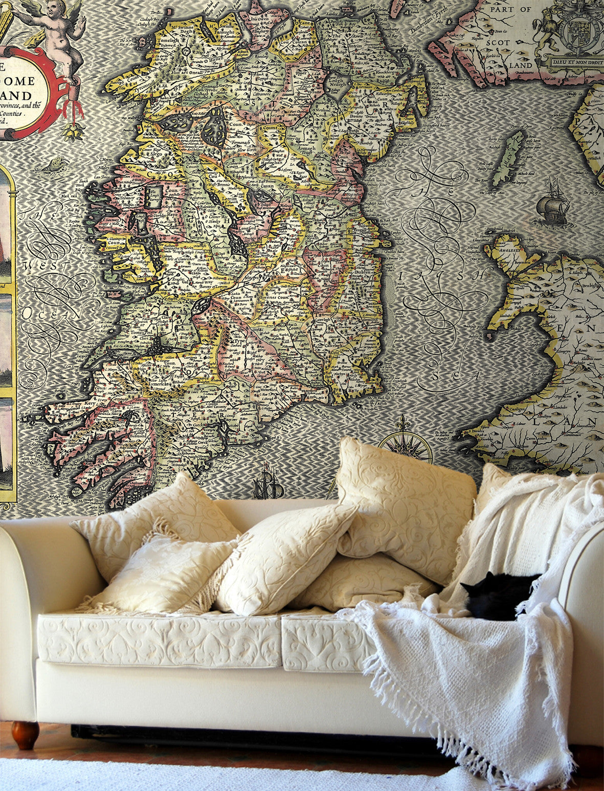 Map Wallpaper Vintage County Map Ireland From Love Maps On