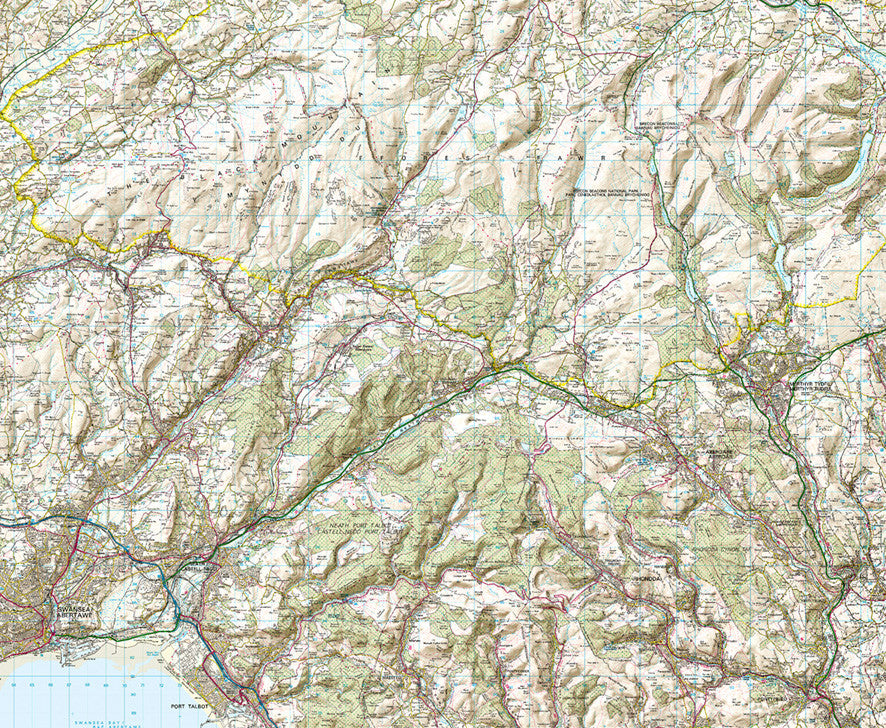 Map Poster - Custom Ordnance Survey Landranger Map with hillshading ...