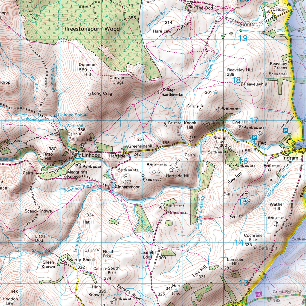 Northumberland National Park Map Poster From Love Maps On   NORTHUMBERLAND LDR Web2 86484f7f Ed84 4240 B891 4077be402a92 1024x1024 