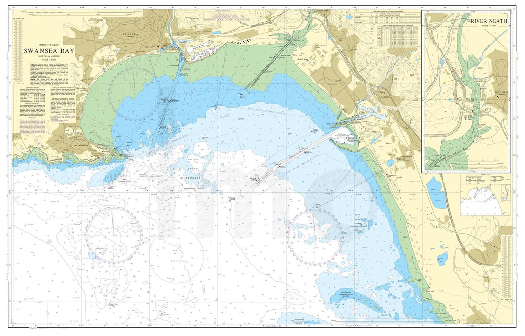 Nautical Chart Admiralty Chart 1161 Swansea Bay from Love Maps On...