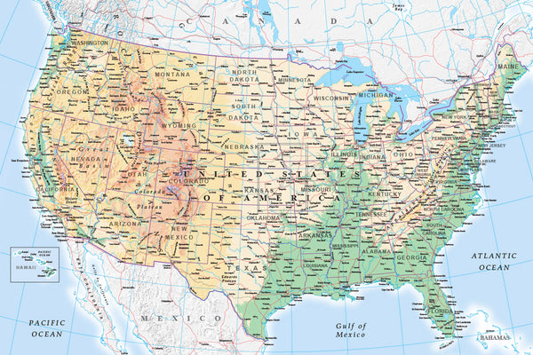 Map Wallpaper - USA Physical Map from Love Maps On...