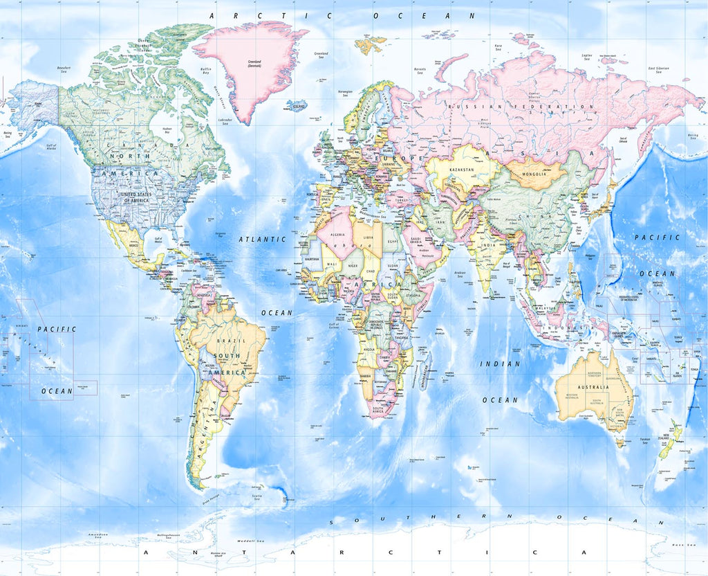 Glass Splashback - World Political Map from Love Maps On...