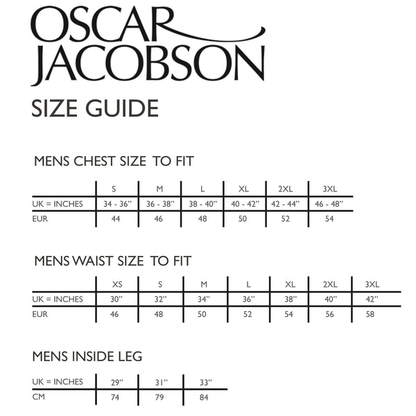 Size Chart – Oscar Jacobson Golf