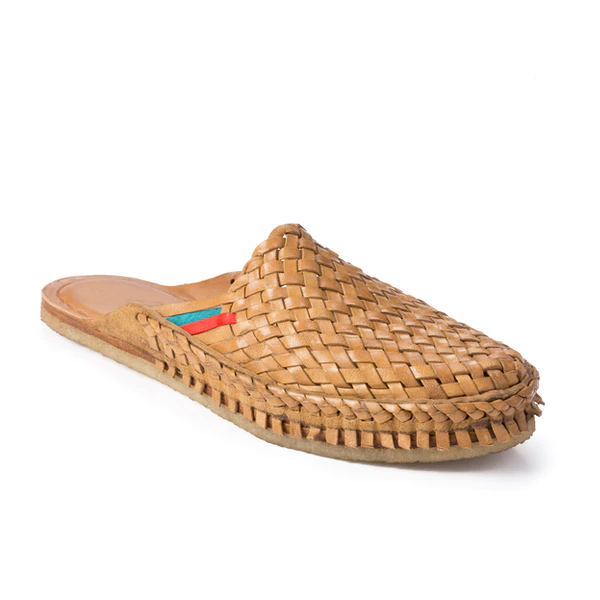 woven leather slip ons