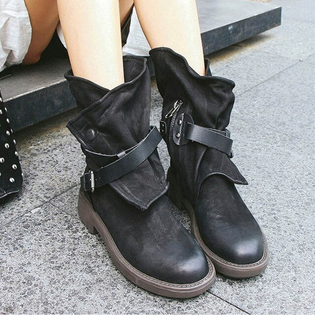 leather boots fashion