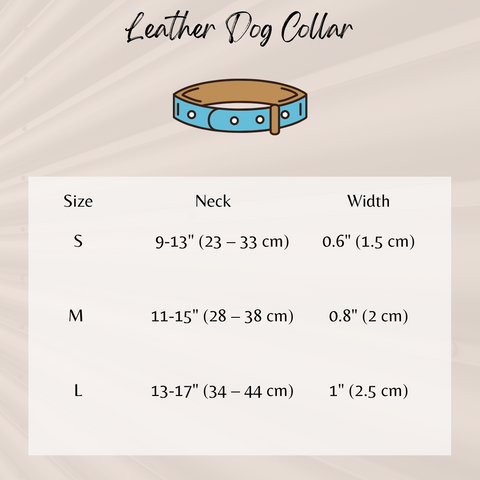 Leather Dog Collar Size Chart