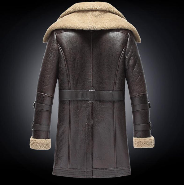 SHEEPSKIN LEATHER OVERCOAT 